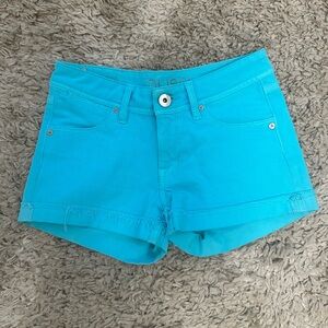 Blue denim shorts